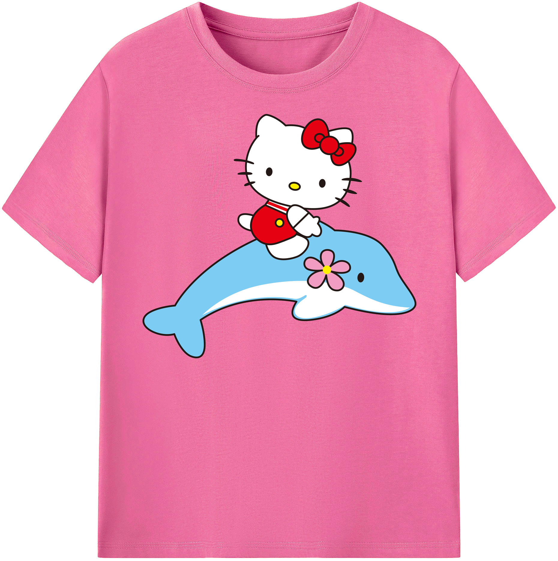 （画像用） Hello Kitty ハローキティ レディースカジュアルプリントTシャツ（綿100％）